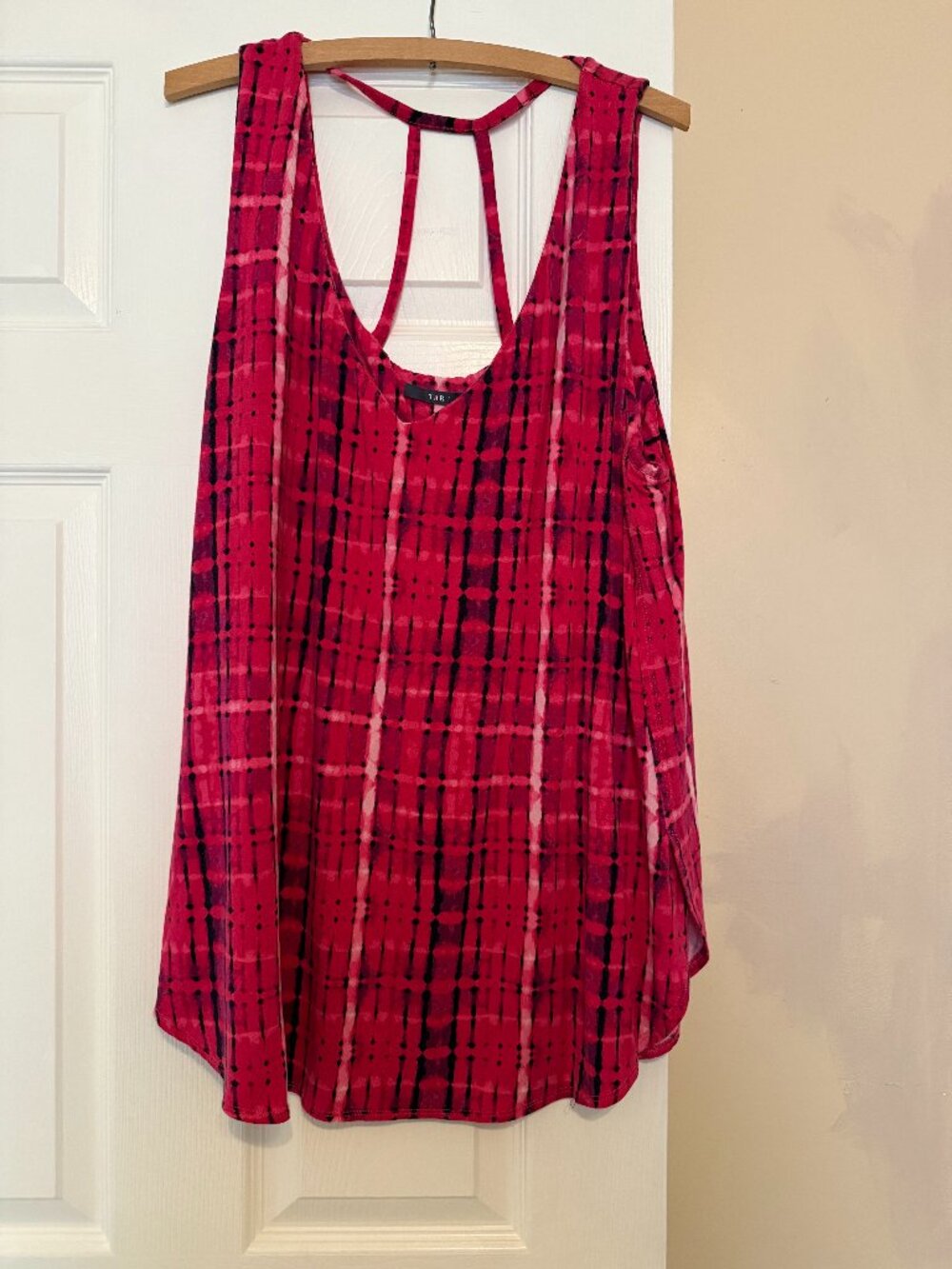 Tart Collections Strappy Racerback Tank Top - Pink & Black Tie Dye - Size 2x